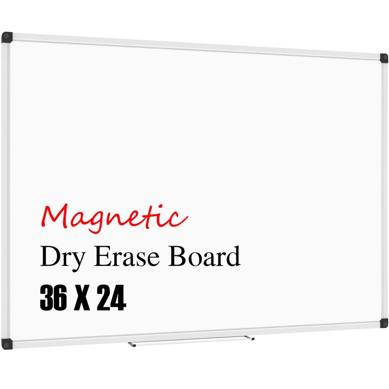 XBoard Magnetic Whiteboard 36 x 24 Inch, Dry Erase White Board for Wall with Marker Tray 3' x 2' | Aluminum Frame Message Presentation Board for Home School & Office - Image 1